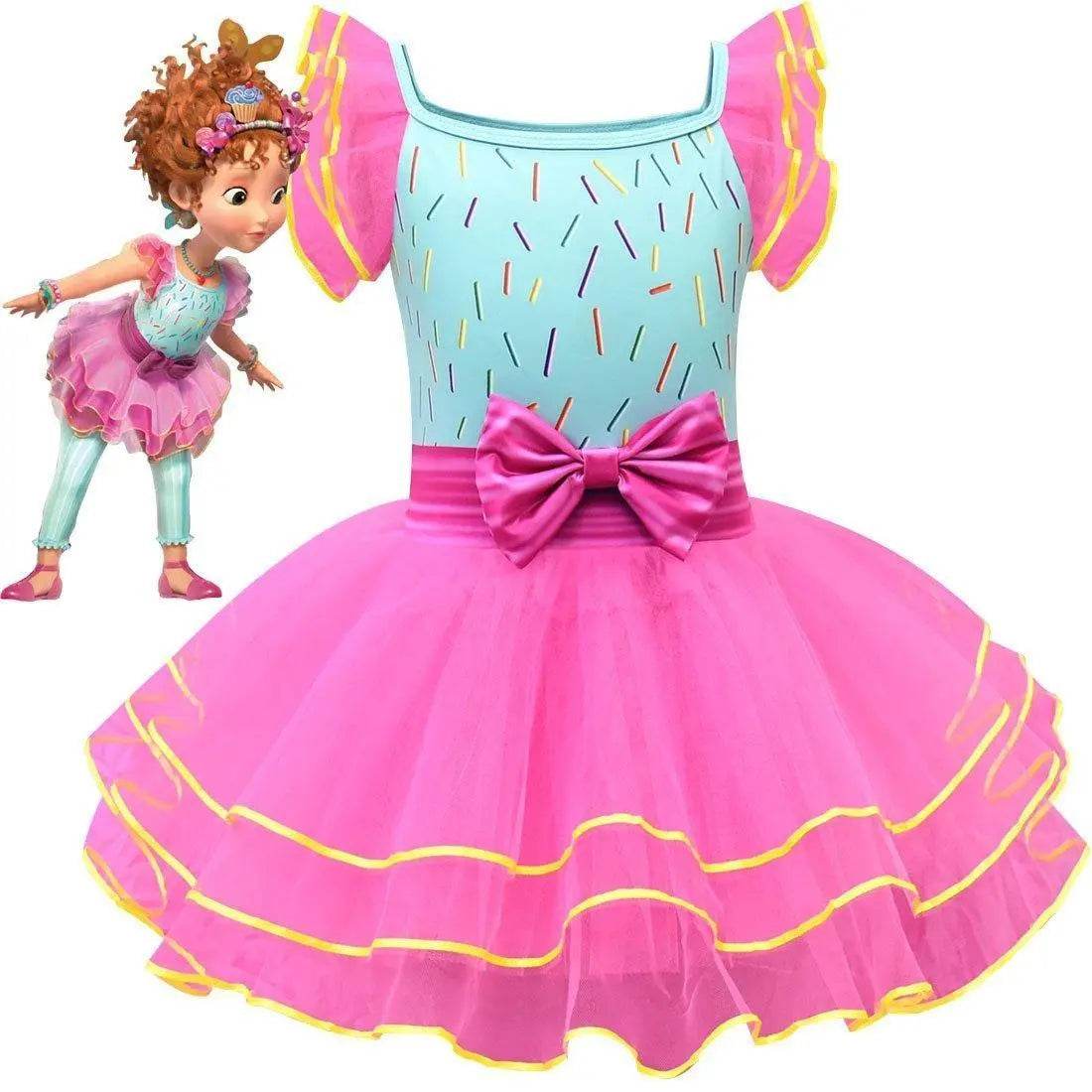 nancy Tutu Dress pink Princess Girls Birthday Party Dress Children fancy nancy Kids Unicorn Costume - zzcosplay