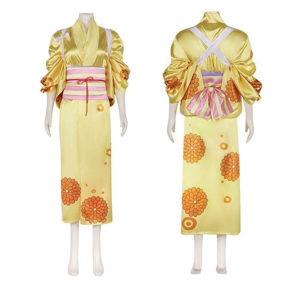 One Piece Kikunojo Anime Cosplay Costume Outfits Halloween Carnival Suit - zzcosplay