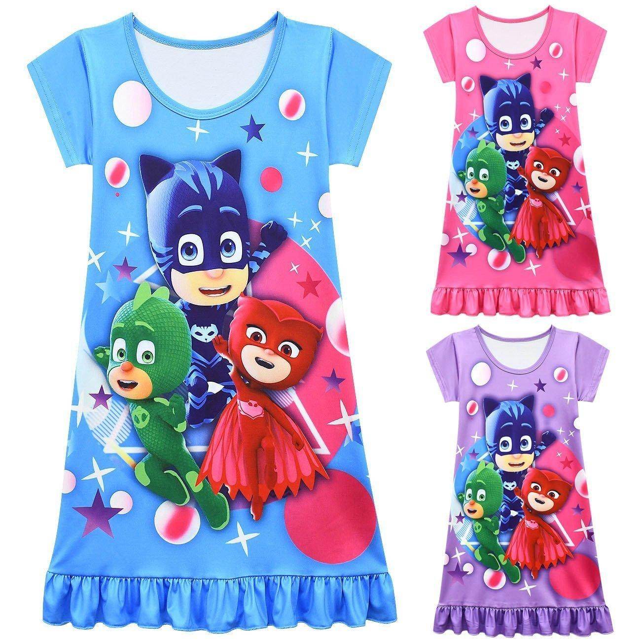 PJ Masks Pajamas Little Hero Nightgown for Toddler Kids Sleepwear Dress - zzcosplay