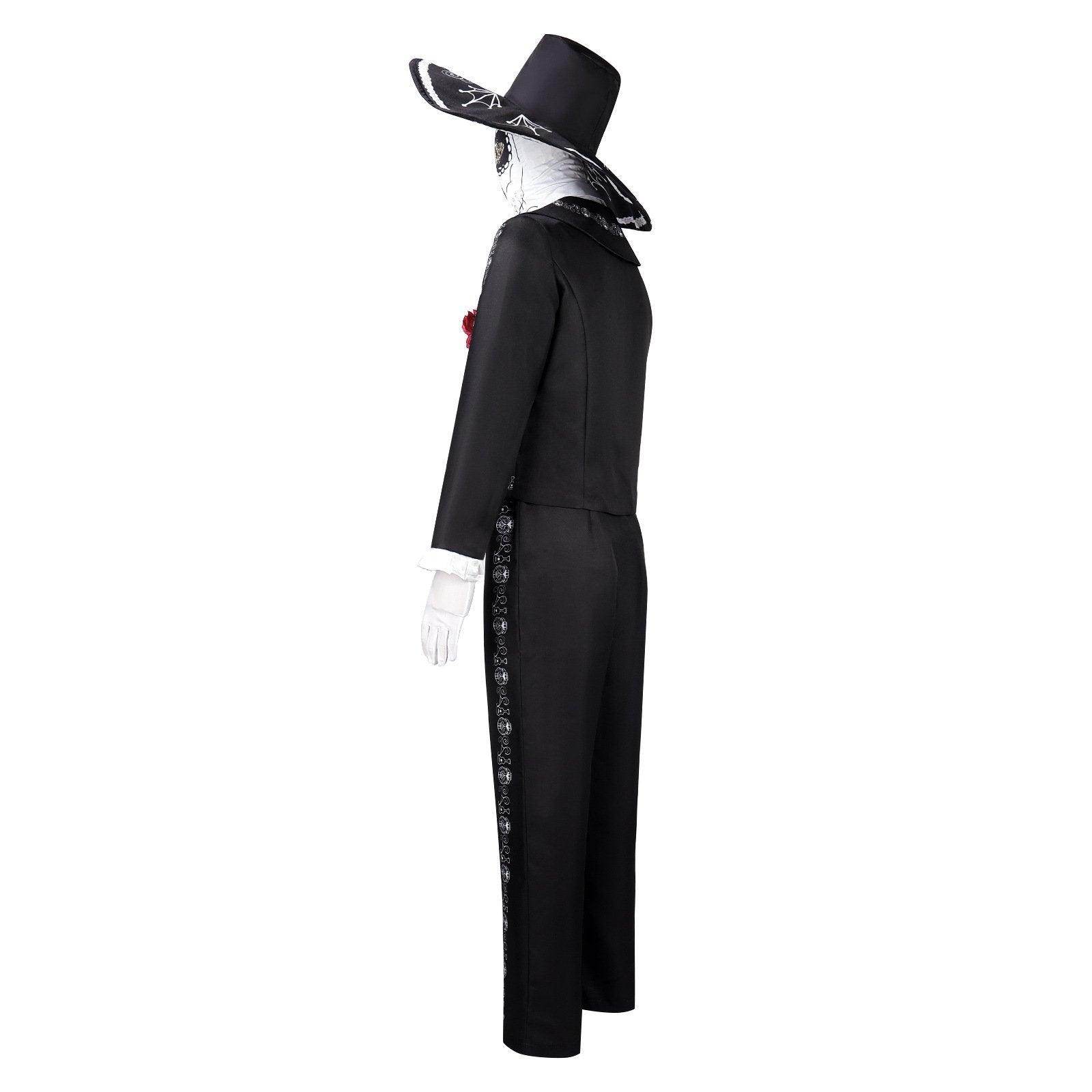 Scary Skeleton Suit - Black and White Halloween Pants and Jacket business suit cosplay - zzcosplay