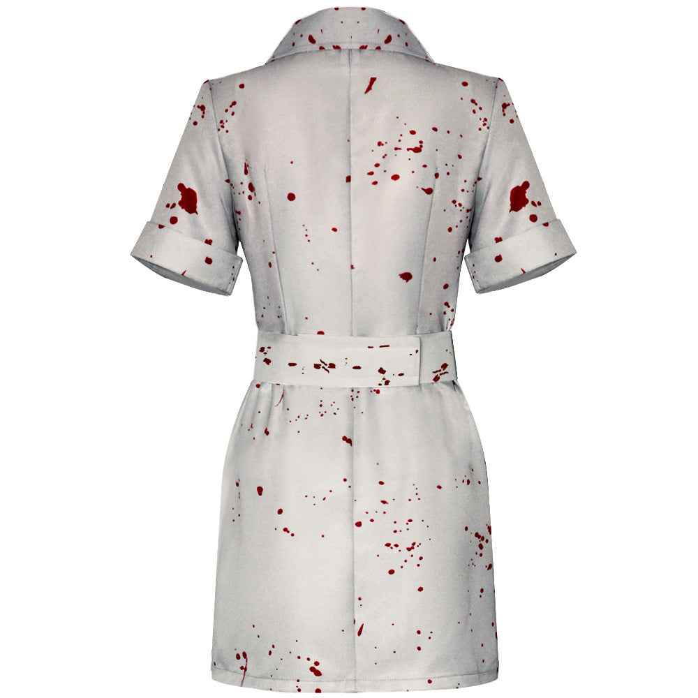 Silent Hill Nurse Cosplay Costume with Blood Splatter