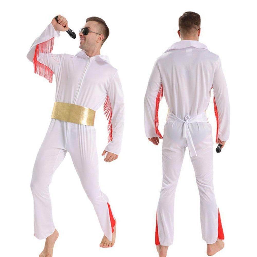 Singer Elvis Presley 80s Costume Outfits Vintage Carnival Masquerade Halloween for Men - zzcosplay