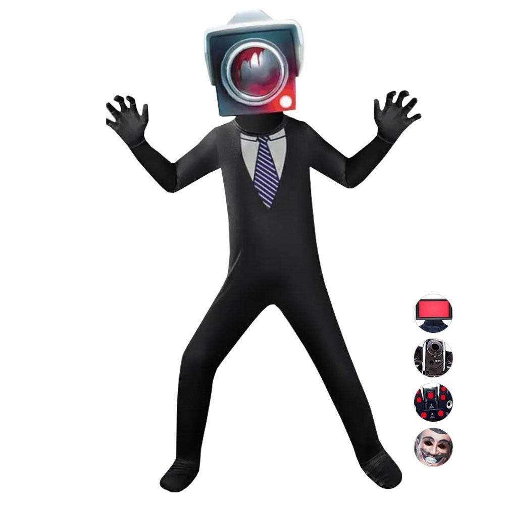 Skibidi Toilet Party Bodysuits Titan TV Jumpsuit Men Cosplay Costume For Kids Adult - zzcosplay