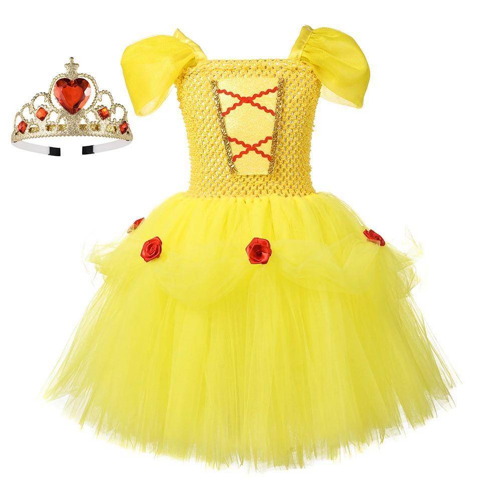 Snow White Princess Costume Kids Girls Cosplay Party Tutu Cake Dress Halloween Outfit - zzcosplay