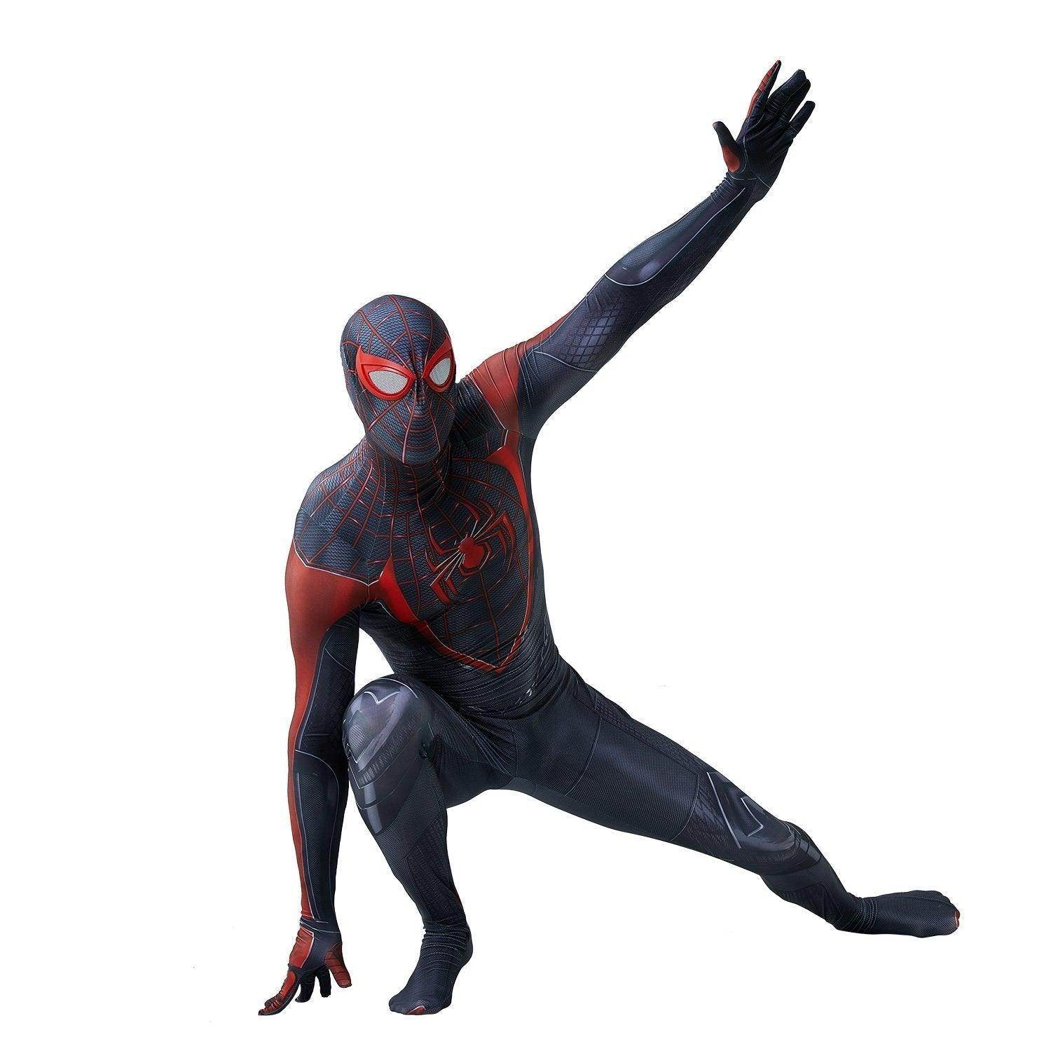 Spider-Man 2 Miles Morales Black Cosplay Jumpsuit Costume for Adults and Kids - zzcosplay