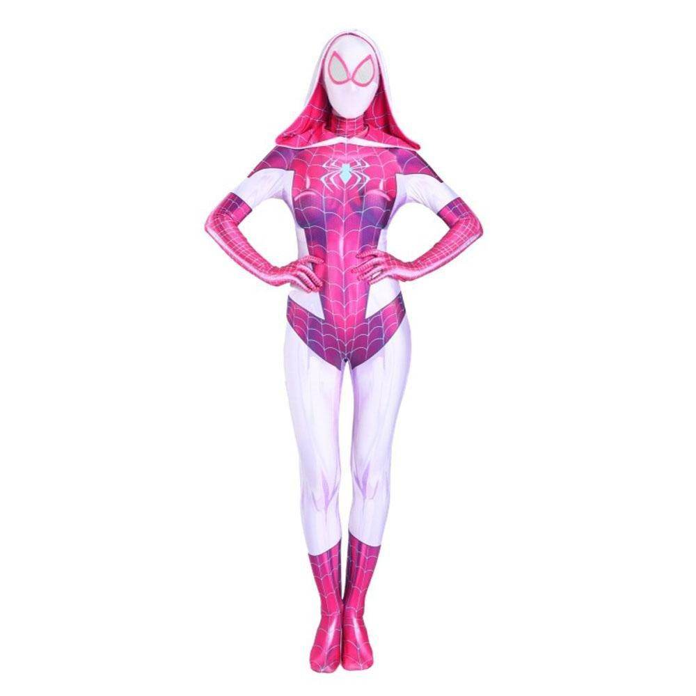 Spider-man Gwen Stacy Costume Zentai Jumpsuit Bodysuit Adult Kids - zzcosplay