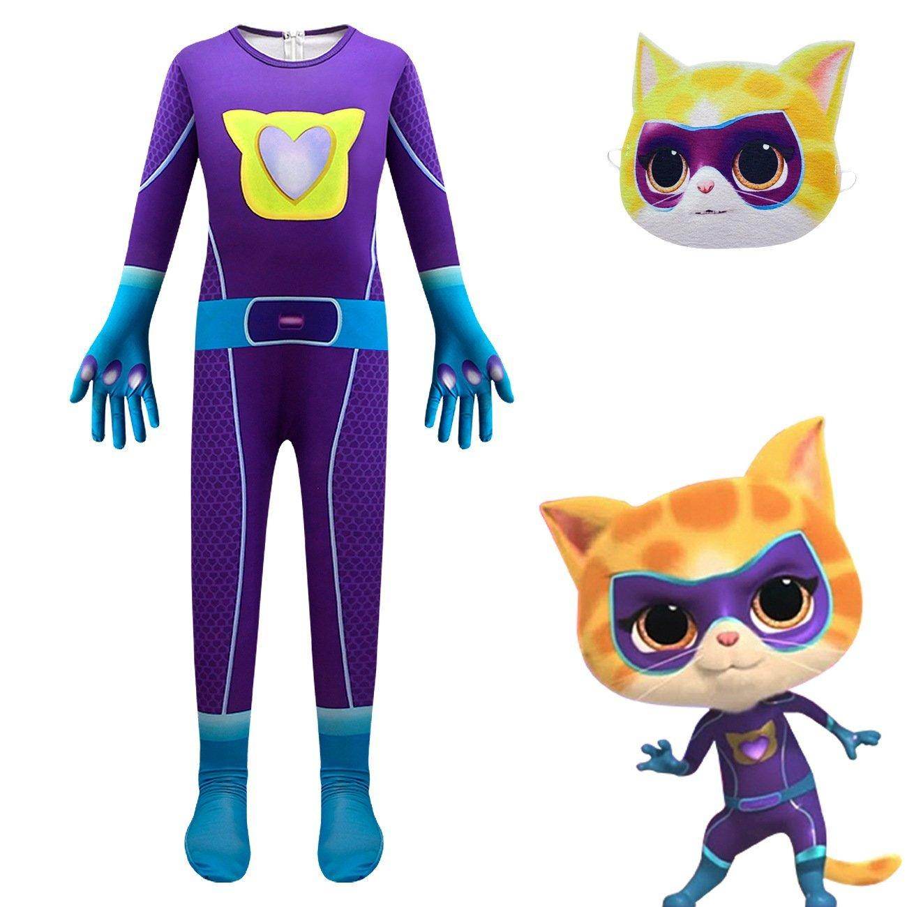 Super Cute Kitties Jumpsuits Cosplay costume With Mask For Kids - zzcosplay