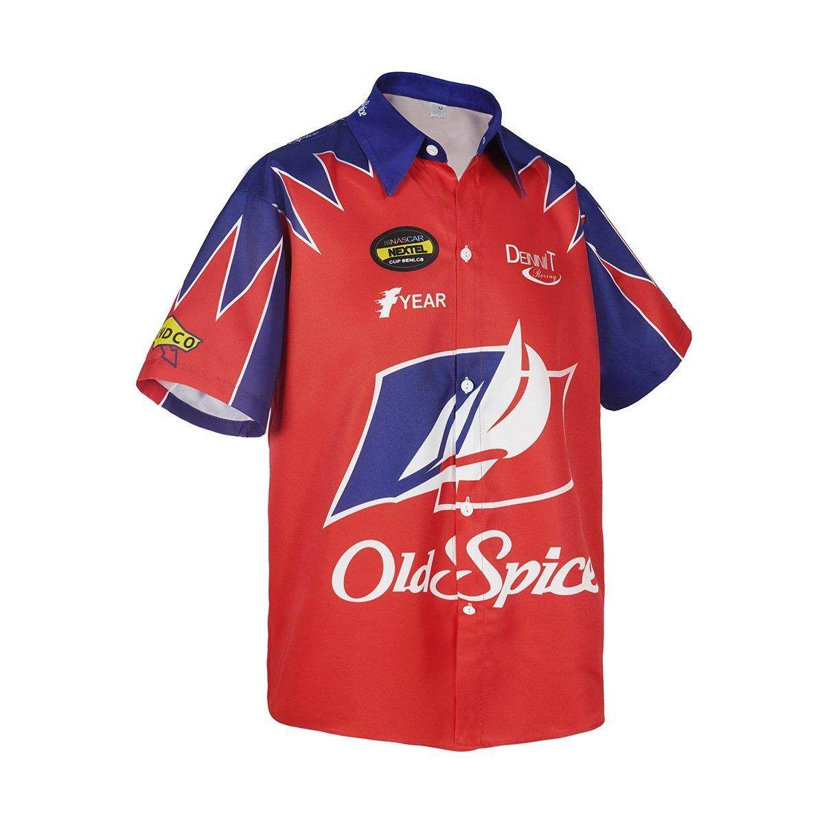 Talladega Nights Ricky Bobby Racing Shirt and Hat Set Men's Short Sleeve Casual Costume - zzcosplay