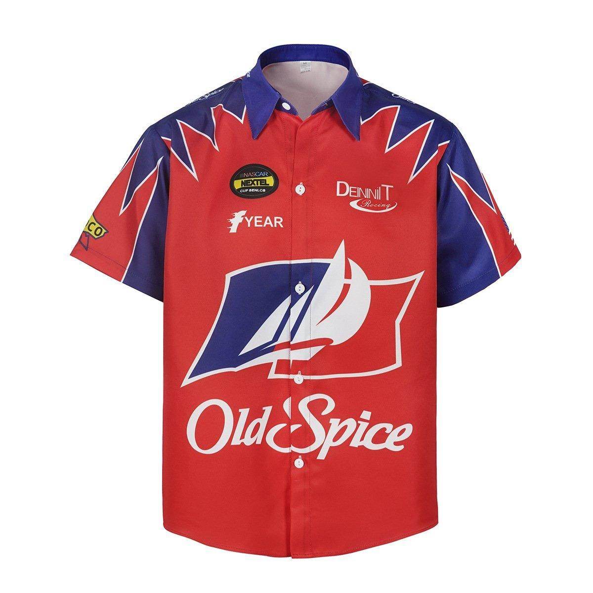 Talladega Nights Ricky Bobby Racing Shirt and Hat Set Men's Short Sleeve Casual Costume - zzcosplay