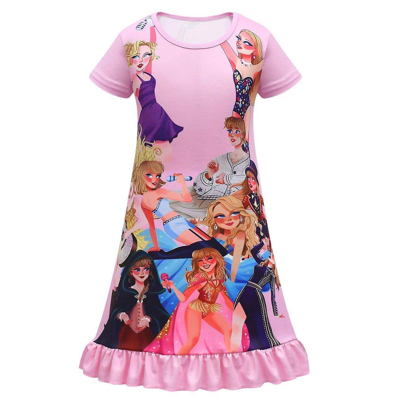 Taylor Swift Pajama Dress Cosplay Costumes Printing Kids - zzcosplay