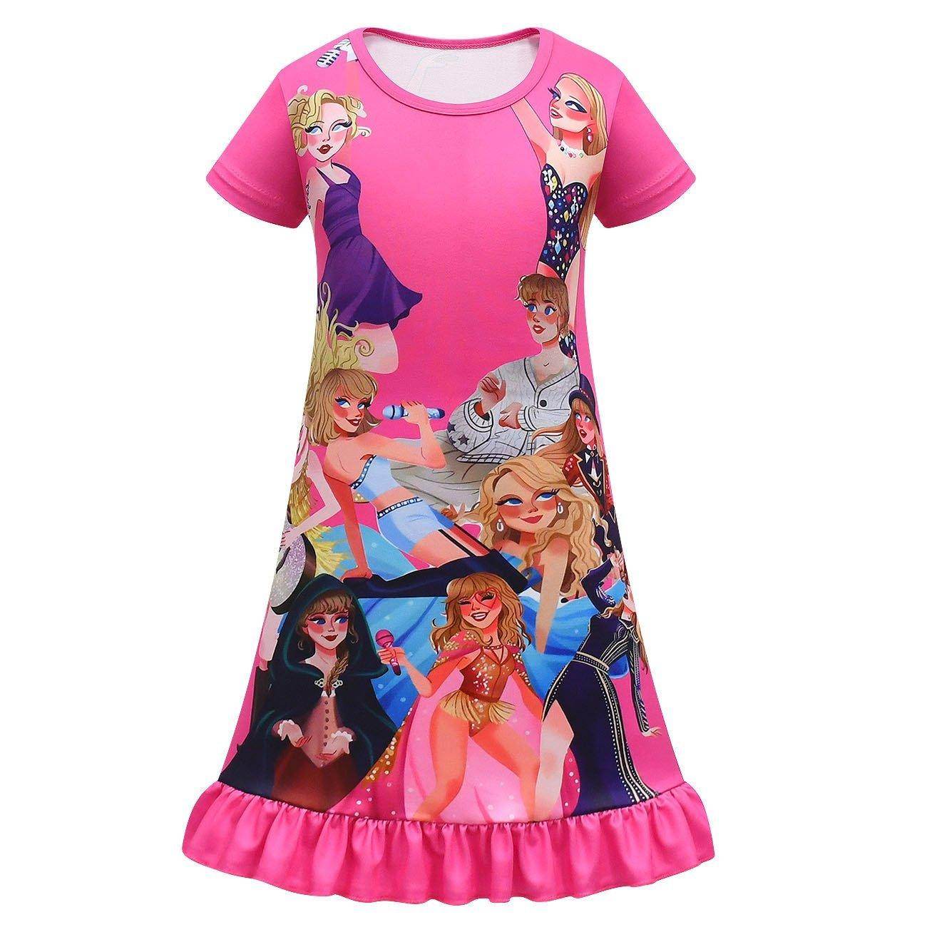Taylor Swift Pajama Dress Cosplay Costumes Printing Kids - zzcosplay