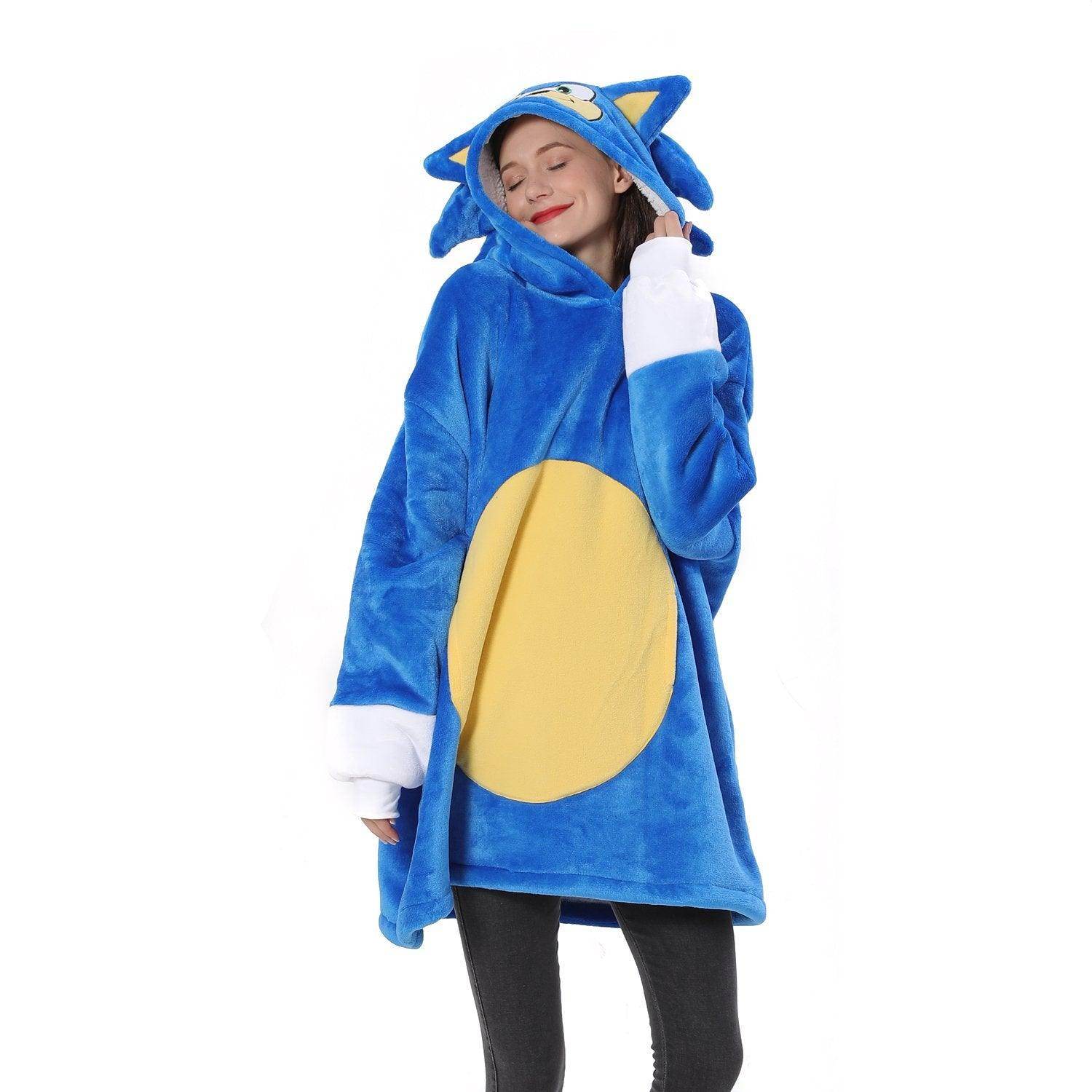 The Hedgehog Sonic Sonic Keep Warm Costume Cozy Cartoon Lazy TV Blanket - zzcosplay