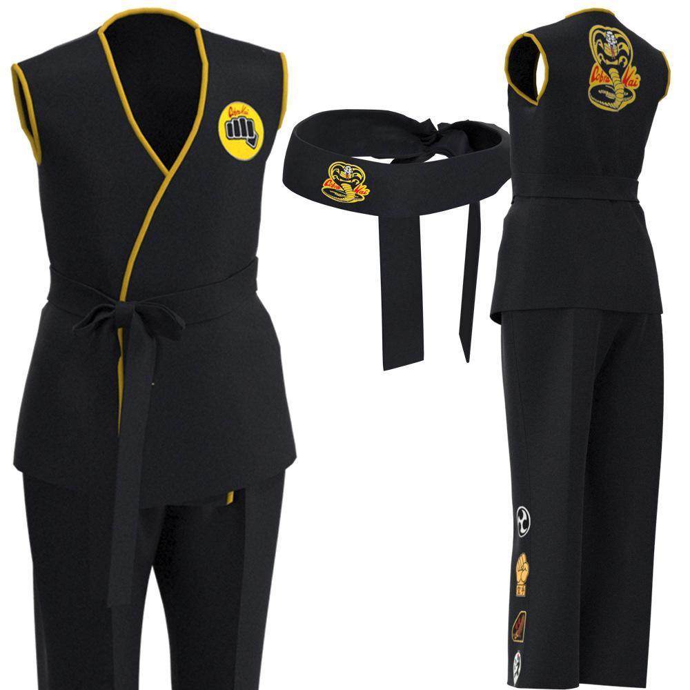 The Karate Kid Costumes Taekwondo Cobra Karate Training Suits Movie Cosplay - zzcosplay