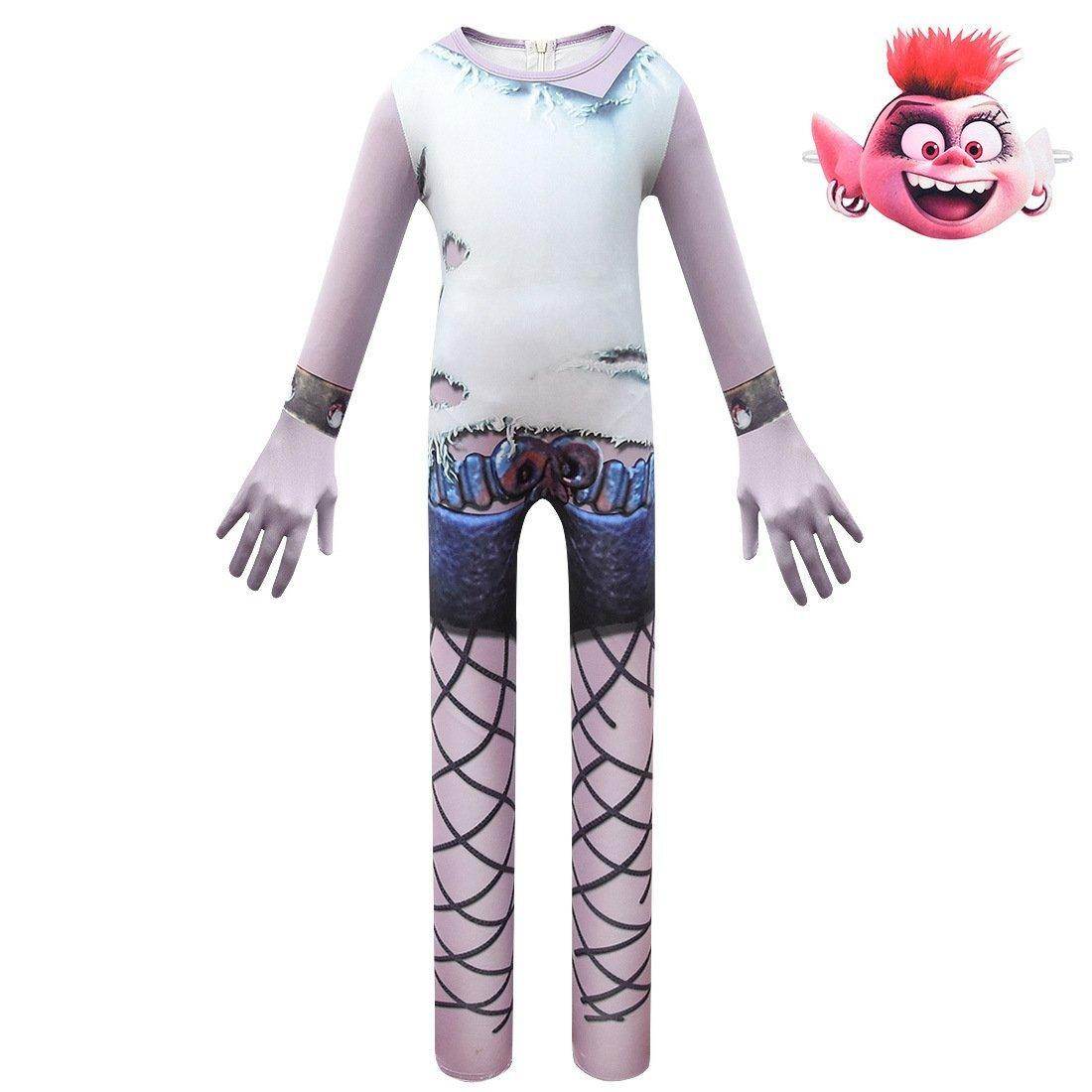Trolls 2 World Tour Hard Rock Queen Barb Costume For Girl - zzcosplay