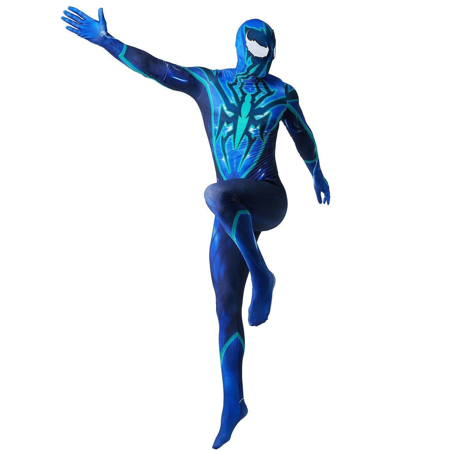 Vibrant Blue Spider-Man Peter Parker Cosplay Jumpsuit Costume New Fashion Superhero Suit - zzcosplay