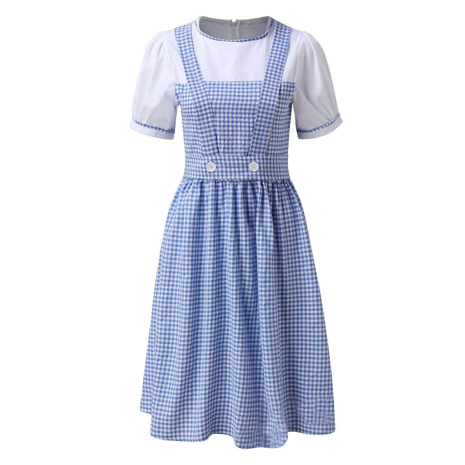 Wizard of Oz Dorothy Costume Dress Maid Alice for Girls Women - zzcosplay