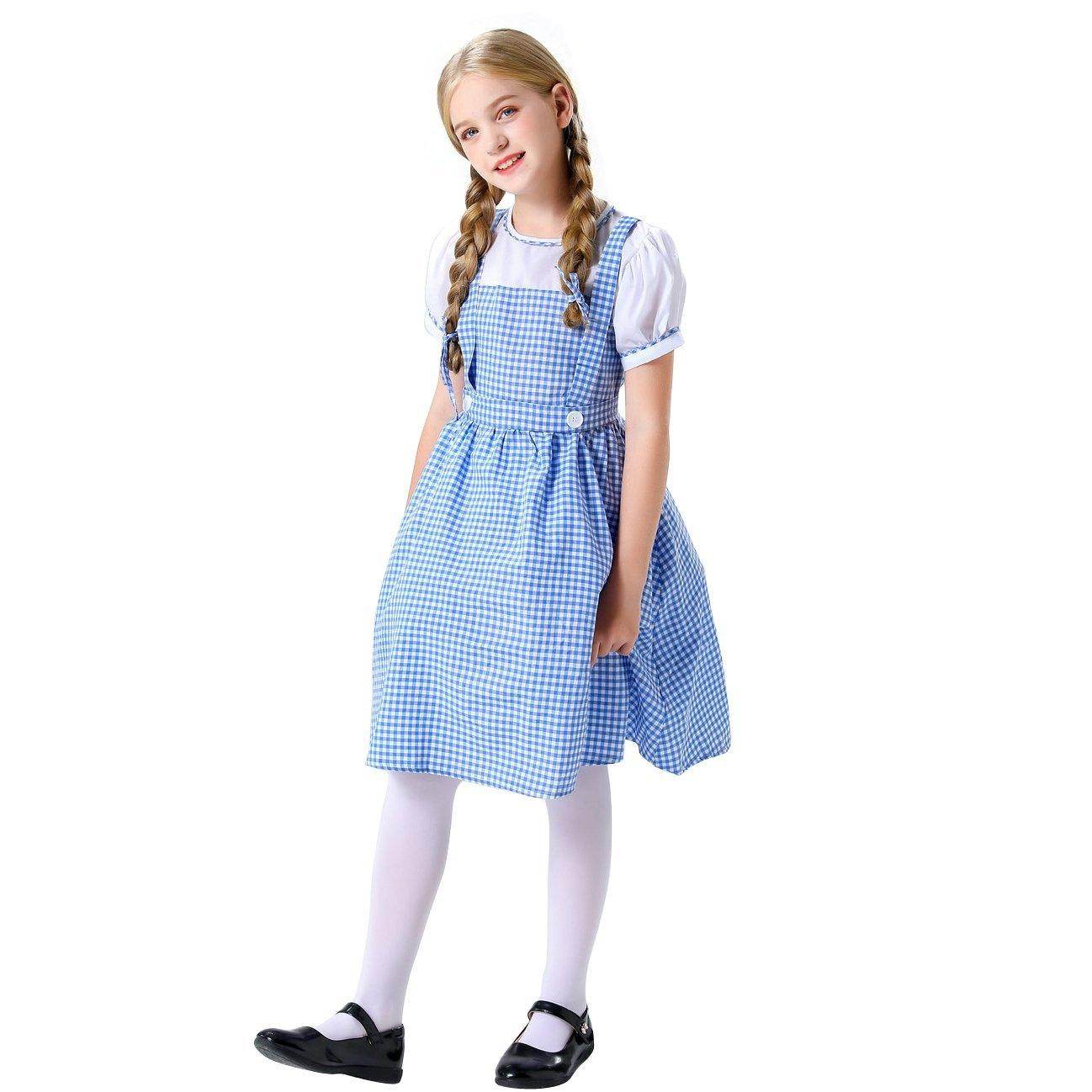 Wizard of Oz Dorothy Costume Dress Maid Alice for Girls Women - zzcosplay