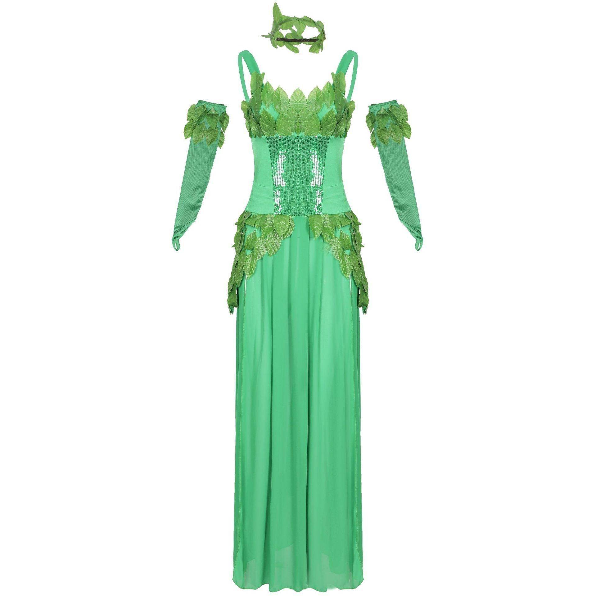 Women's Deuxe Poison lvy Costume long dress Halloween - zzcosplay